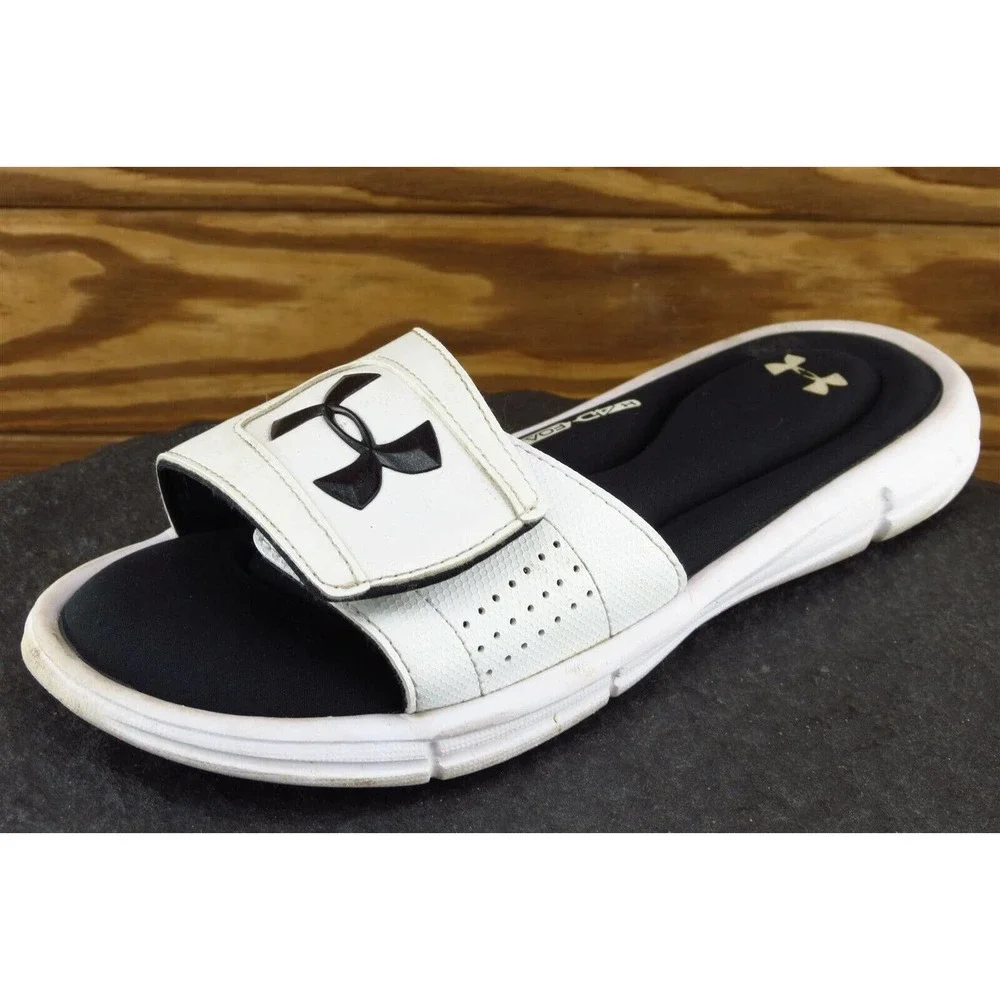 Under armour Youth Boys Shoes Sz 5 M White‎ Synthetic Slide